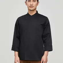 高級大きいサイズのコットンシェフワークシャツ【長袖・厨房用】