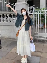 レトロデニムシャツ【女性用・半袖・薄手・ショート丈】