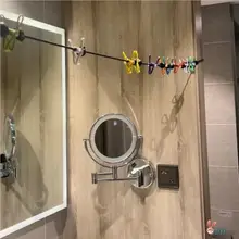 折りたたみ式旅行用ハンガー【便利なクリップ付き・屋外利用可能・洗濯ロープ】