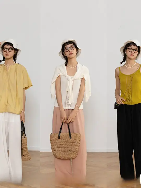 快適な履き心地の夏用涼感パンツ【三色・防シワ・天絲素材・ストレートデザイン】（セットアップ対応）