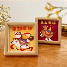 羊毛フェルト工作キット【フレーム付き・干支の置物・手作りギフト】