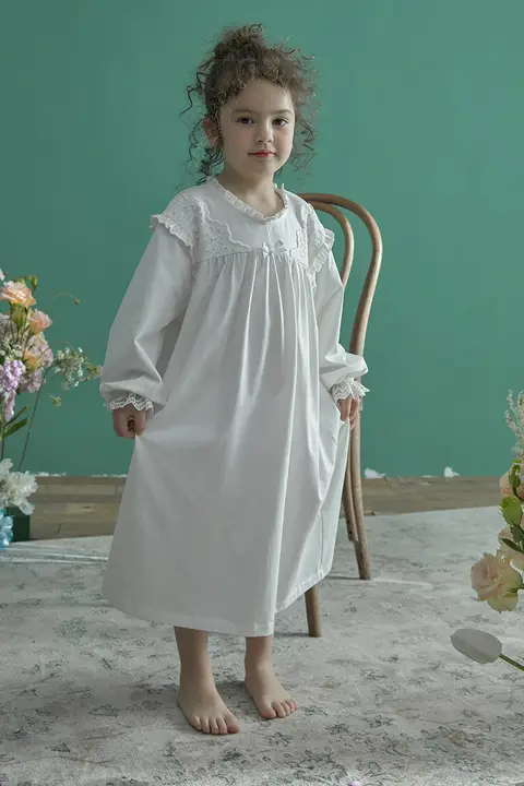 春秋用長袖ニットコットンパジャマ【プリンセスデザイン・子供用・家族お揃い】（セットアップ対応）