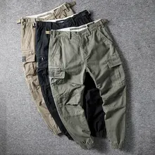 厚手コットン製カーゴパンツ【秋冬用・ゆったりシルエット・カジュアル】