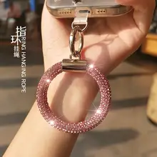 煌めくダイヤモンドリング付きスマホストラップ【おしゃれ・キーリング・アウトドア用・カメラアクセサリー・頑丈】