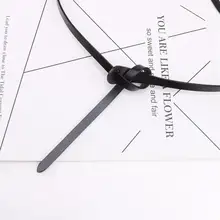シンプルで合わせやすいセーター用細ベルト【結びデザイン・牛革装飾・白色】