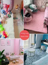 ふわふわピンクラグ【ベッドサイド・かわいいデザイン・寝室用】