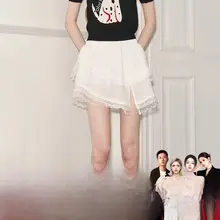 フレアスカート レディース レース 二段フリル ふんわり 着回し フェミニン「DIDDI MODA」