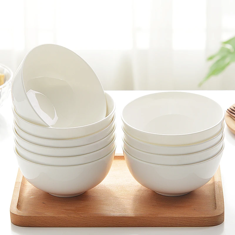 揃えるミニマリスト部屋づくりアイテム - 唐山骨瓷製白陶飯碗セットのサイズと収納効率