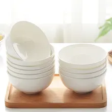 唐山骨瓷製 白色陶磁器ご飯碗セット【家庭用・おしゃれなデザイン・食器】