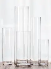透明ガラスフラワーベース【100cm・直筒・おしゃれなリビング用・水培対応】
