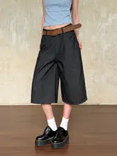 クロップドパンツ レディース 原色デニム ワイド ストレート ルーズ ヴィンテージ 夏