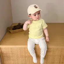 赤ちゃん用 コットン半袖Tシャツ【シンプルデザイン・ラウンドネック・夏用・白】