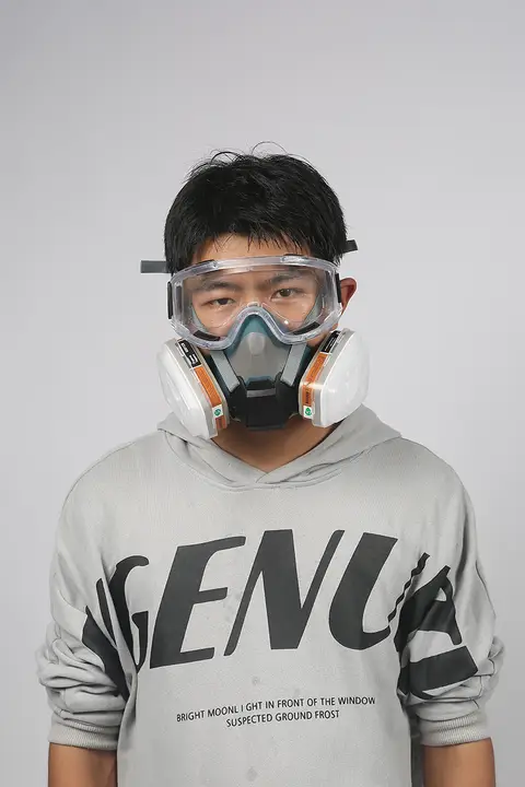 フルフェイス防塵マスク【電動送風機能・工業用・収穫機対応】