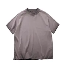 アメリカンヴィンテージ風 ルーズフィット コットン丸首短袖Tシャツ【ウォッシュ加工・クラッシュデザイン】