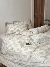 フレンチスタイルの柔らかいリネン混四点セット【レトロなファブリック・通気性・快適】（セットアップ対応）