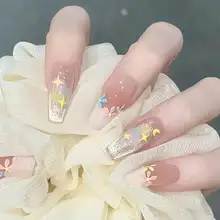 春の花柄キャットアイデザインの手作りネイルチップ【素肌のようなヌードベース・長持ち・高級感】