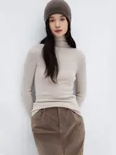 島精 無縫製品の高級ウールハイネックニットトップス【ドイツ製・厚手・女性用】