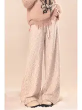 秋冬用加毛パンツ【ナチュラルな雰囲気・フィット・ワイドレッグ】（セットアップ対応）