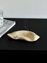 芸術的なデザインのデスクトップ香立て【長方形・侘び寂び風・石質感】