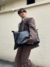 トートバッグ ショルダーバッグ ユニセックス ハンドル 編み込み ヴィンテージ ストリート カジュアル トラベル ルーズ 「YUEN」