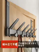 グレー ドアフックハンガー【穴あけ不要・ドア裏収納用・衣類用】