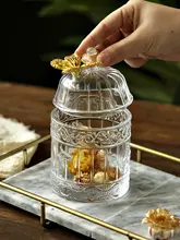 ガラス保存瓶 蓋付き クリアガラス おしゃれ ヨーロピアン風 アクセサリー収納 綿棒ケース キャンディーポット インテリア 雑貨