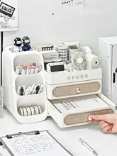 デスク上整理ボックス【引き出し式・文房具・多機能ペン立て】