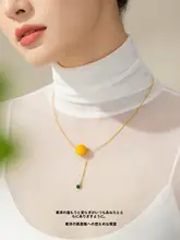 蜜ろうと銀製のネックレス【国風デザイン・女性用・上品な雰囲気】