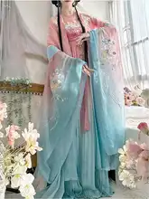 春の色合いが美しい！唐制漢服 大袖シャツとスカートのセットアップ対応