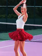 スポーツ用ミニスカート【白色・テニスやランニングに最適・極上の柔らかさ】（セットアップ対応）