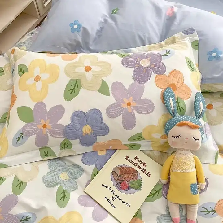 100%コットン斜め織り枕カバー【封筒式・全棉】（セットアップ対応）