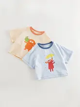 半袖Tシャツ キッズ ボーイズ コットン かわいいペイント柄 カジュアル 夏
