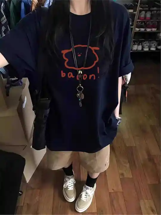 コットン製 ゆったりフィットTシャツ【男女兼用・アメリカンヴィンテージ・半袖・カップル向け】