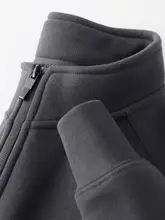 重厚感のある立ち襟スウェットコート【春秋用・深グレー・ユニセックス】