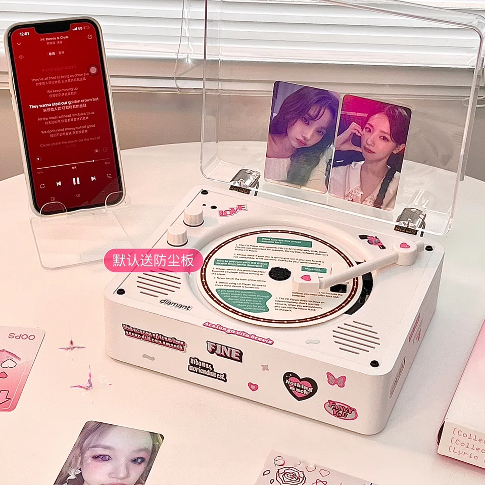 CDプレーヤーBluetoothスピーカー【アルバム再生・レコードプレーヤー付き】