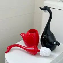 ユニークな白鳥型トイレブラシ【死角なし・ロングハンドル・ソフトブラシ】