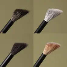 透明感のあるメイクに最適！グレーリス毛の腮紅ブラシとハイライトブラシ【ブラシセット対応】