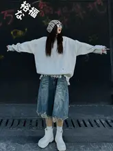 NOTINNYC メンズ・レディースニットセーター【秋冬用・デザイン性のあるダメージ加工】