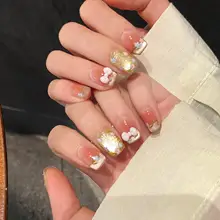 手作りの爪飾り【春夏向け・カラフルフラワー・ガラスビーズ・キャットアイデザイン】