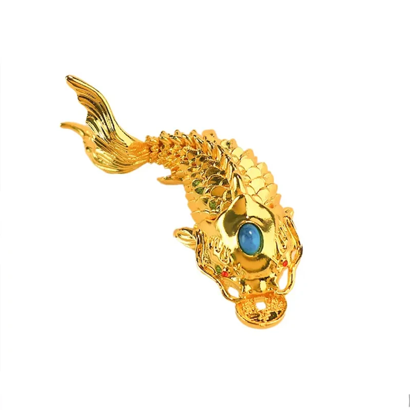 中式手作り彫刻金箔コイ金魚置物：縁起物としての龍年家庭用デザインの実用性と価格構造
