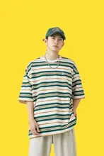 ストライプ刺繍入り メンズ短袖Tシャツ【夏用・フィット・カジュアル】