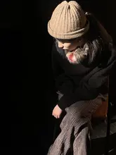 オーストラリアウール微コク形ハイネックニット【独立デザイン】