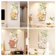 北欧風 アートパネル【花柄・ダイニング背景用・フェイクグリーン】