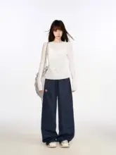 白色薄手フラワープリント長袖Tシャツ【UVカット・スリムフィット・透け感あり】