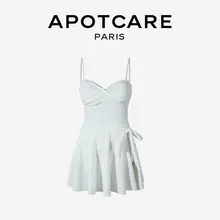 APOTCARE スカートデザインの女性用水着【バックオープン・ウエストカバー・体型カバー】