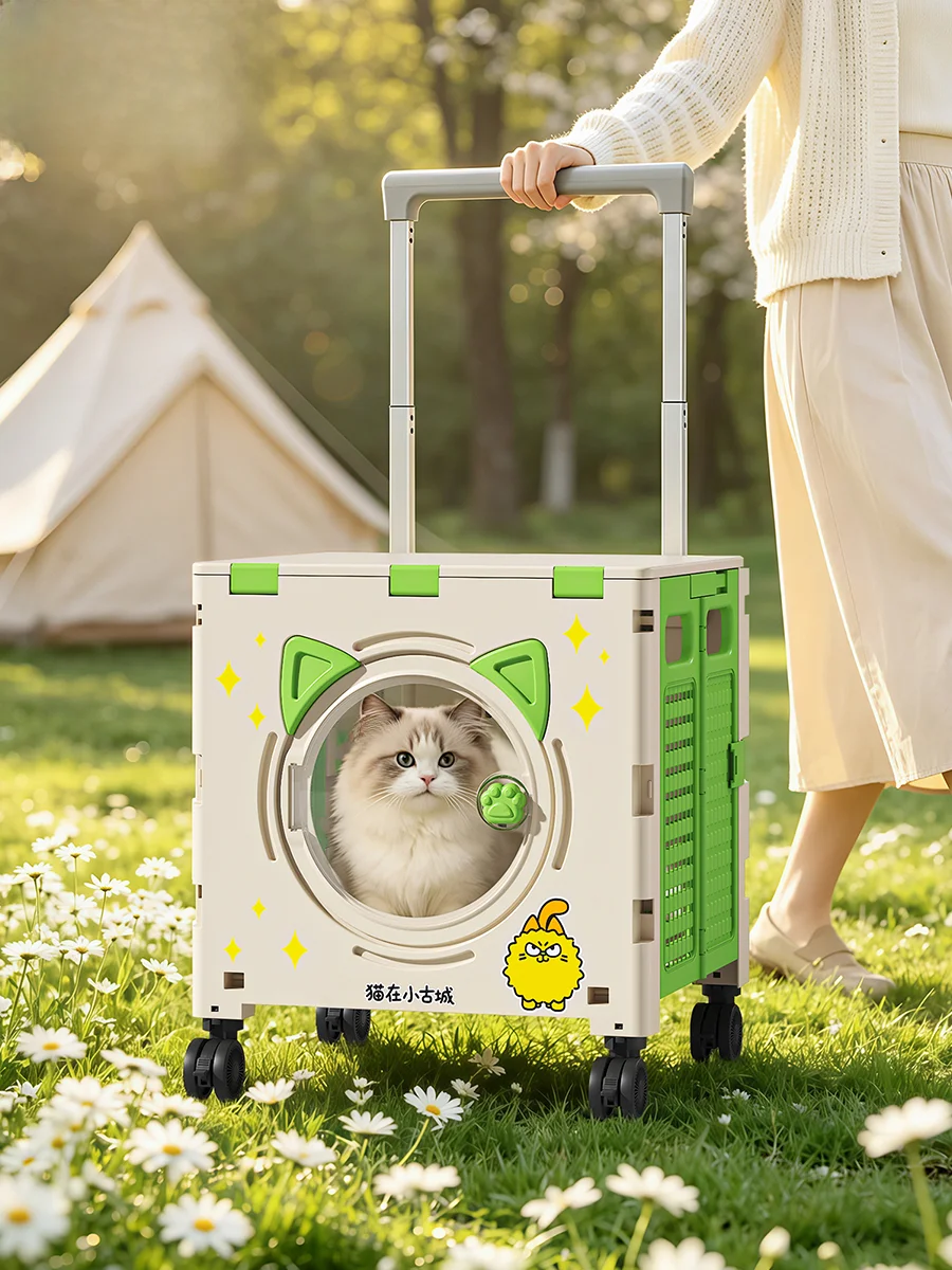 犬猫用折りたたみショッピングカート：ペット用収納の実用性と設置の利便性