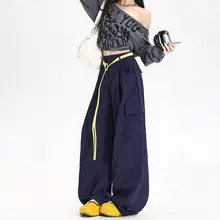 アメリカンスタイルのワイドレッグカーゴパンツ【秋春向け・フィット・クールデザイン】