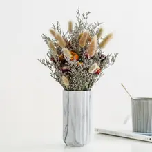 モダンストライプデザインの陶器製花瓶【インテリア飾り用・テーブル用・ドライフラワー対応】