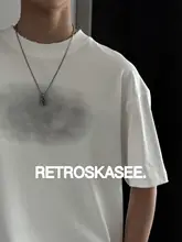 染め柄ワッシャー仕上げ短袖Tシャツ【メンズ・ゆったりサイズ・コットン・クルーネック・ラフなデザイン】