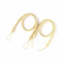 カーテン用結び紐【シンプル・フック付き・2個セット】